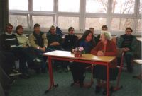 Zeitzeugin Maria Andrzejewska in der Schule Fehrbellin, 2000